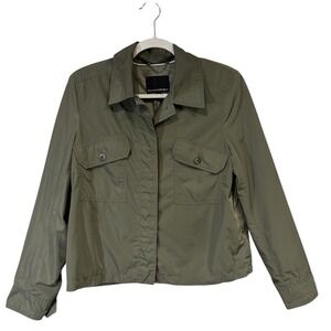 Banana Republic Womens Medium Olive Green Military Style Jacket Moto Utility